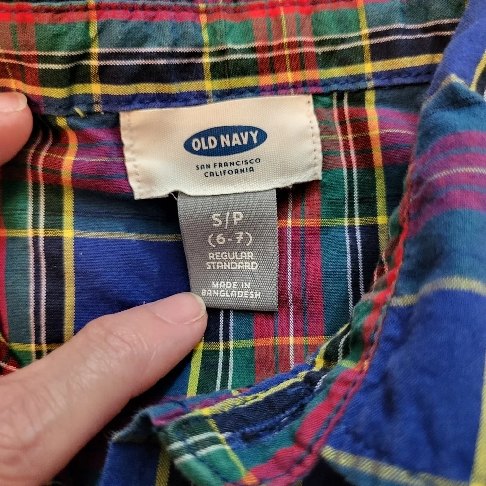 🩷 3/$15 Boys (S[6]) 2-piece Old Navy & Faded Gear Plaid Long Sleeve Shirts, EUC